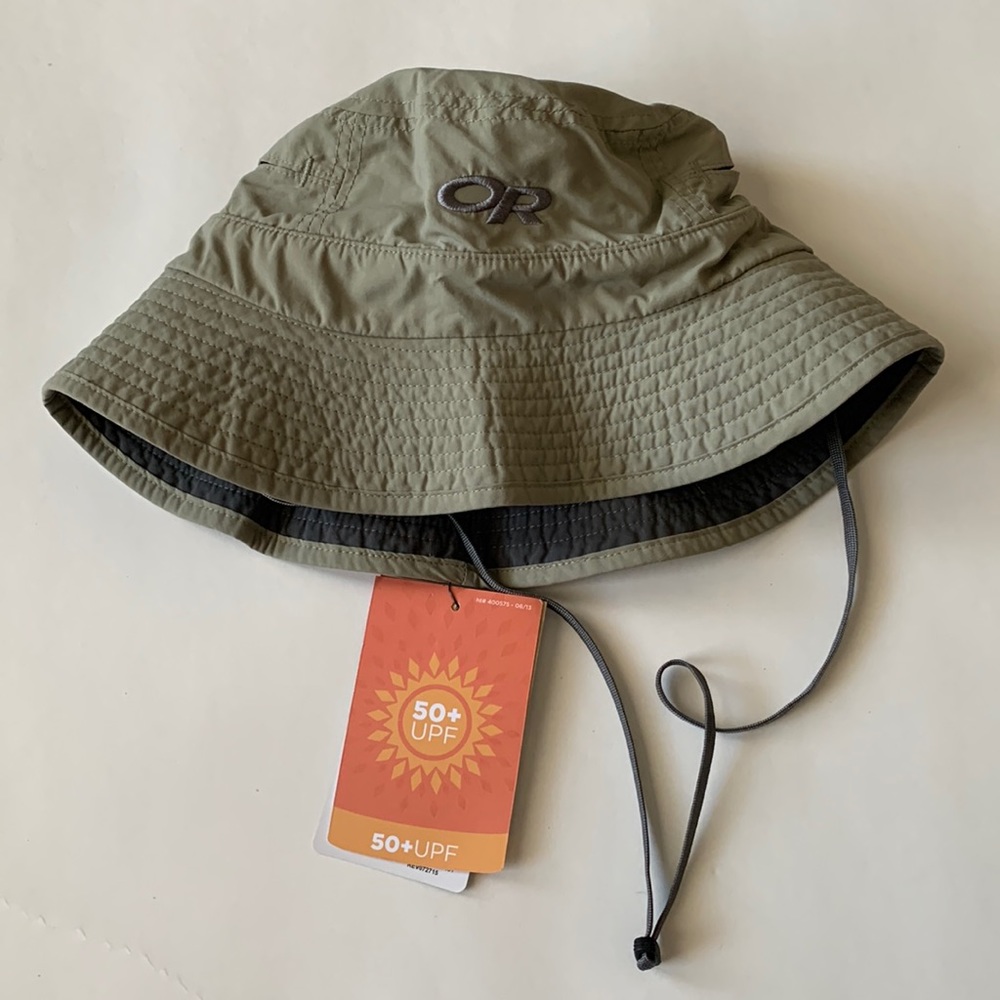 New Outdoor Research UPF 50+ Bugout Sombriolet Sun Bucket Hat Khaki - medium